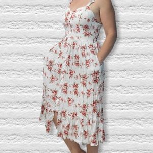 Floral raffle midi dress